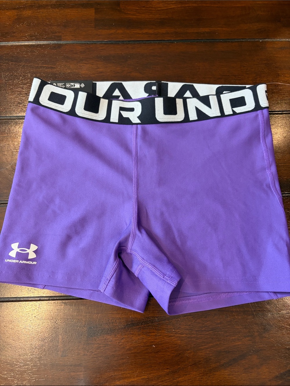 Under Armour Women’s Purple Logo Waistband Bike Shorts